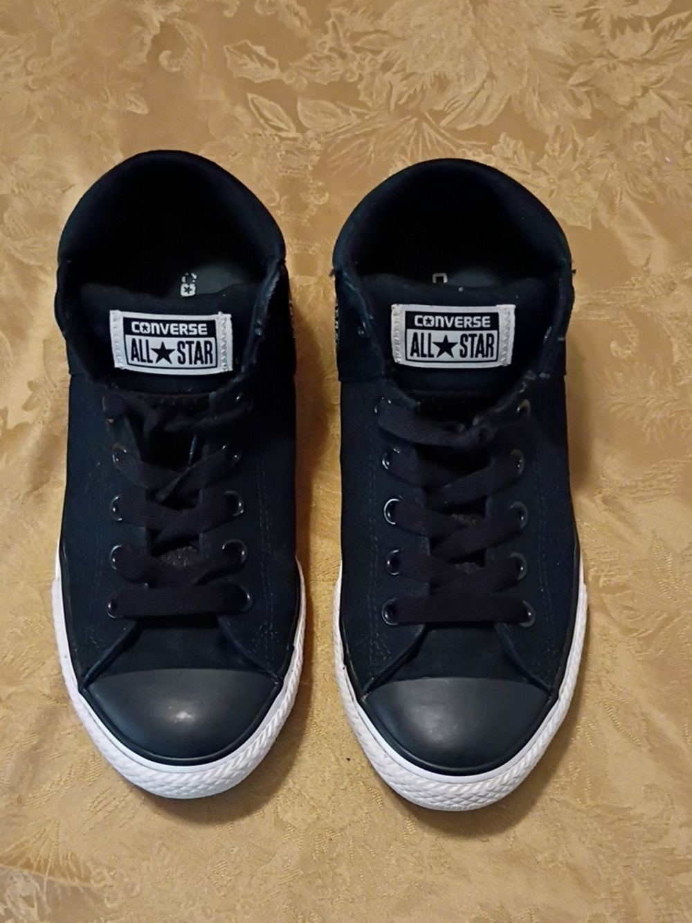 CONVERSE Black High-Top Sneakers with White Sole Women's 8.0 Men's 6.0 - Picture 3 of 9